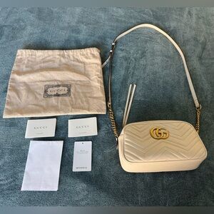 Gucci GG Marmont Small Shoulder Crossbody Bag White/Off-White